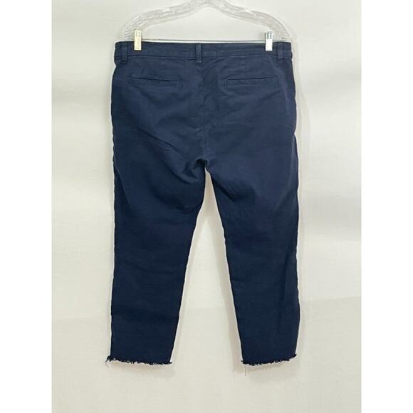 FRANK & EILEEN Sz 10 Navy Blue Wicklow Performance Linen Blend Crop Pants - Picture 5 of 8